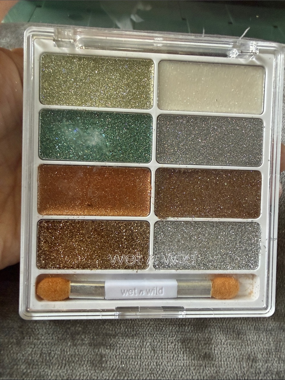 wet n wild Glitter Eyeshadow Palette — Green, Gold, Bronze, Silver